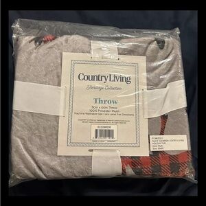 New Country Living Heritage Collection Polyester Plush Throw 50 x 60 Moose&tree